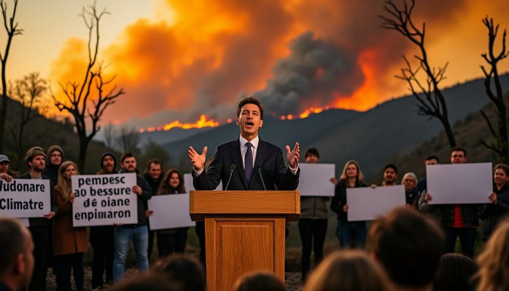 le premier ministre espagnol annonce son soutien à un 'pacte climatique' lors de sa visite dans une région récemment ravagée par des incendies, soulignant l'engagement du gouvernement contre le changement climatique et pour la protection des zones affectées.