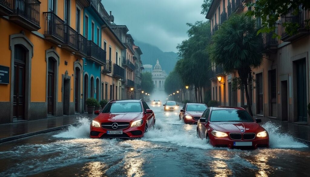 de fortes pluies ont provoqué d'importantes inondations en catalogne (espagne), surprenant les automobilistes et bloquant la circulation dans plusieurs zones de la région.